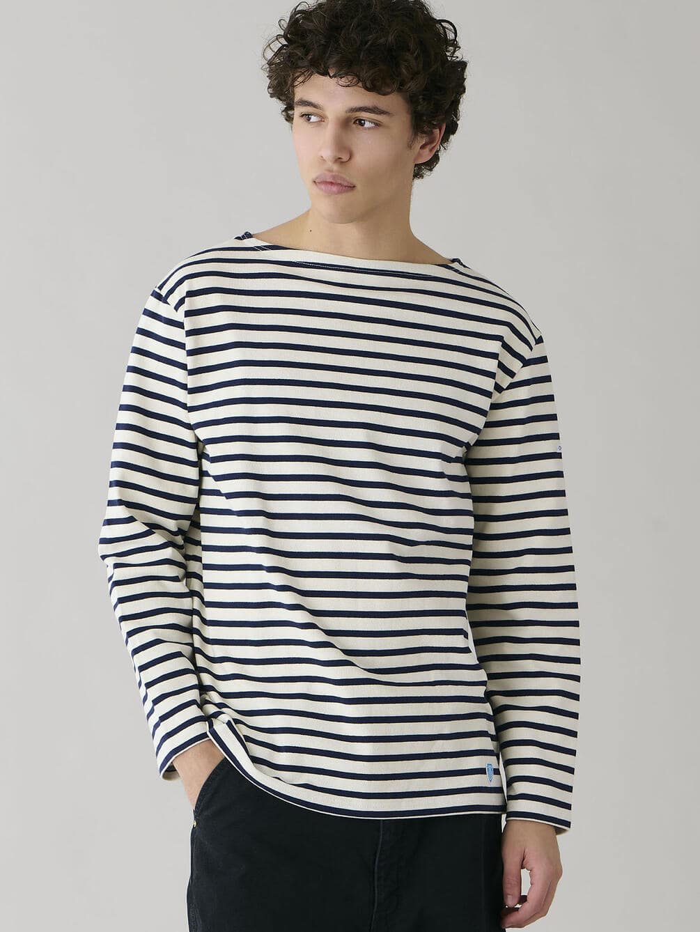 ORCIVAL | コットンロード ボートネック フレンチバスクTシャツ MEN