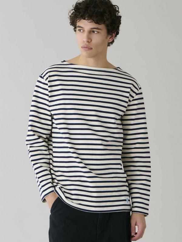 ORCIVAL | コットンロード ボートネック フレンチバスクTシャツ MEN