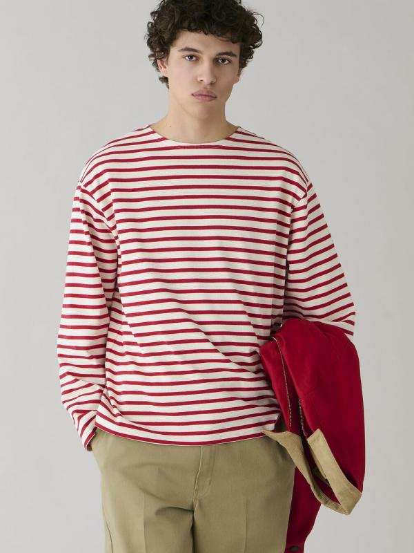 ORCIVAL | コットンロード クルーネック ワイドフレンチバスクTシャツ MEN