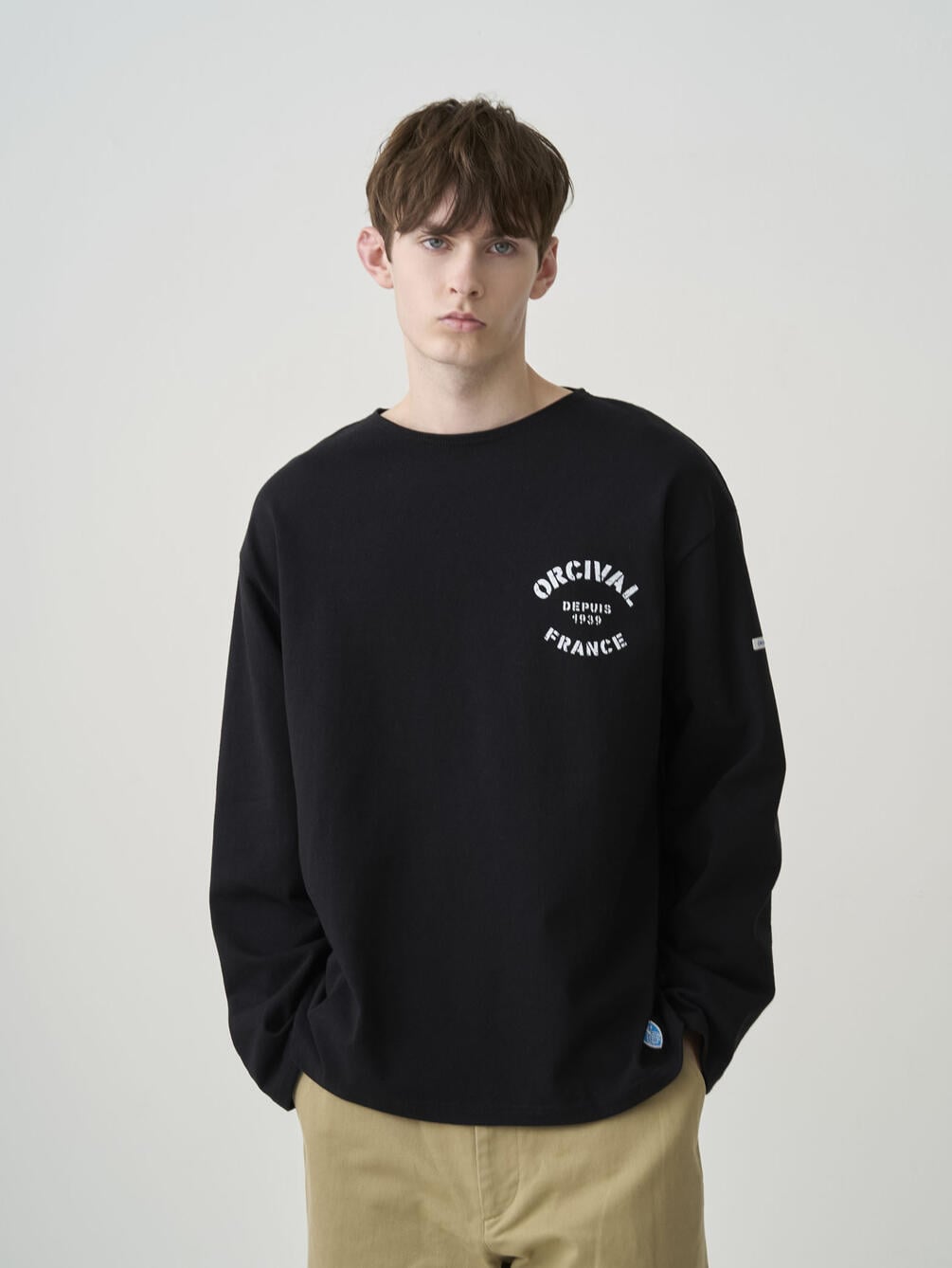 ORCIVAL | コットンロード クルーネック ロゴプリントバスクシャツ MEN