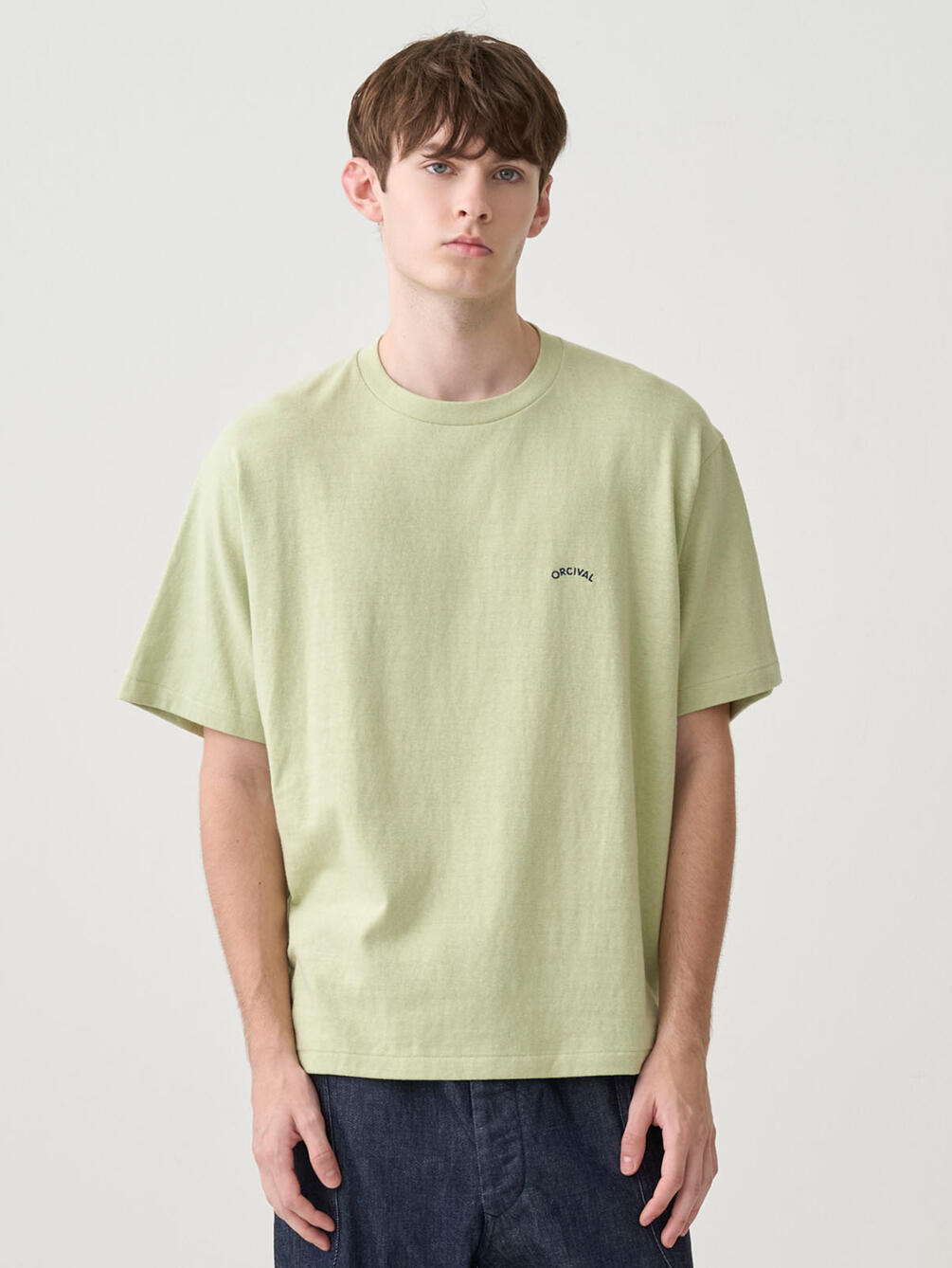 ORCIVAL | アンイーブンジャージー 刺繍ショートスリーブTシャツ MEN