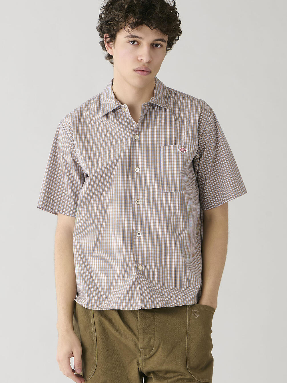 DANTON | コットンポプリン 半袖ワークシャツ PLAID MEN