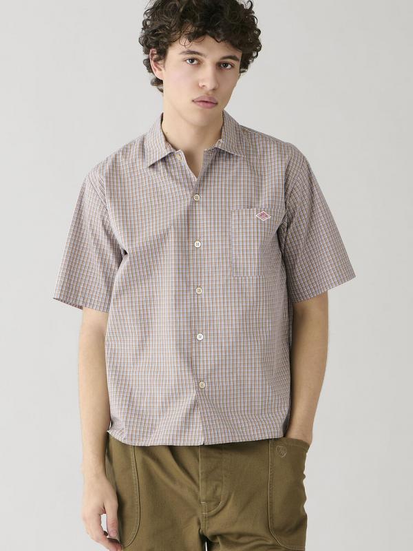 DANTON | コットンポプリン 半袖ワークシャツ PLAID MEN