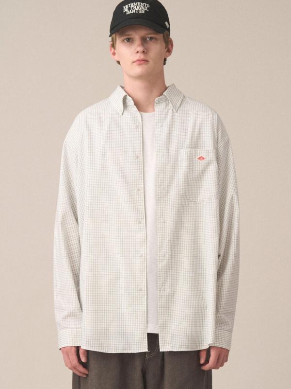 DANTON | ポリオックスフォード ボタンダウン長袖シャツ MEN