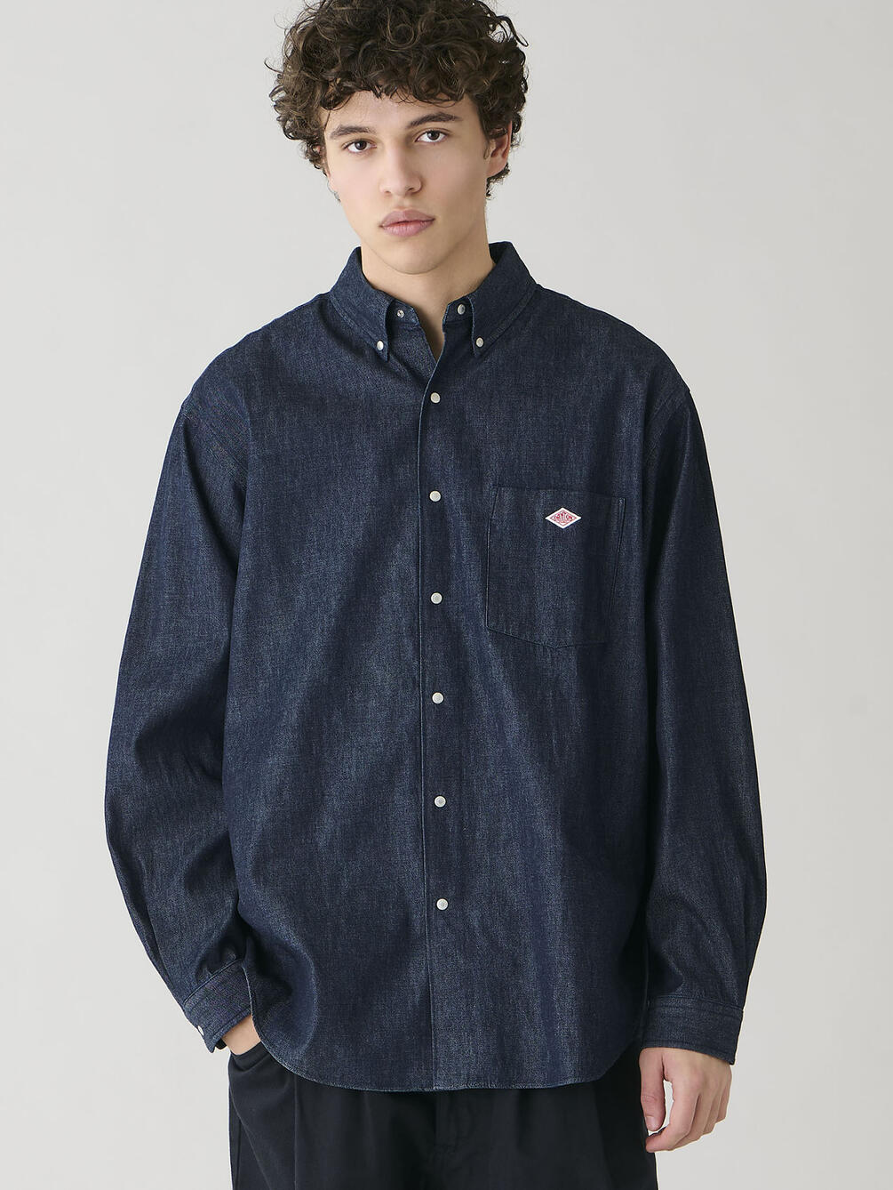 DANTON | デニムダンガリー ボタンダウン長袖シャツ MEN