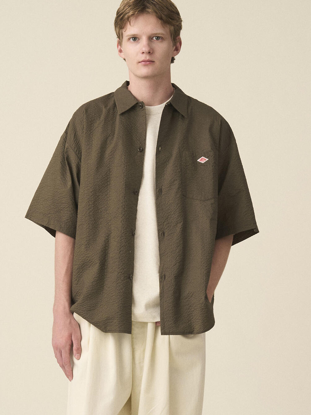 DANTON | コットンローン 半袖ワークシャツ MEN