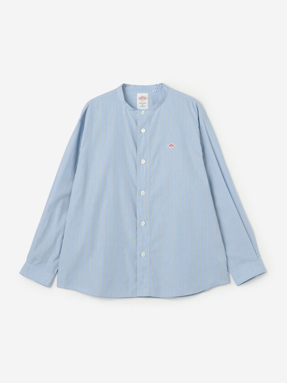 DANTON | コットンポプリン 長袖バンドカラーシャツ STRIPE MEN