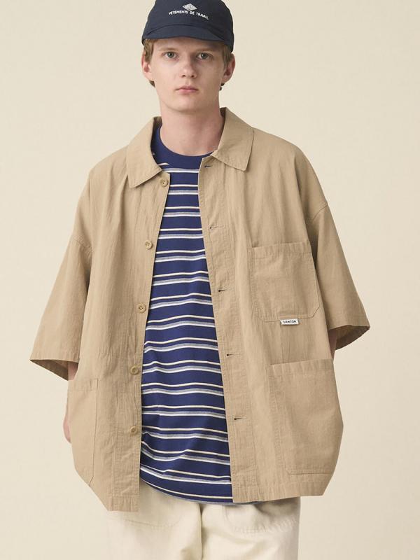 DANTON | コットンブロード 半袖カバーオールシャツ MEN