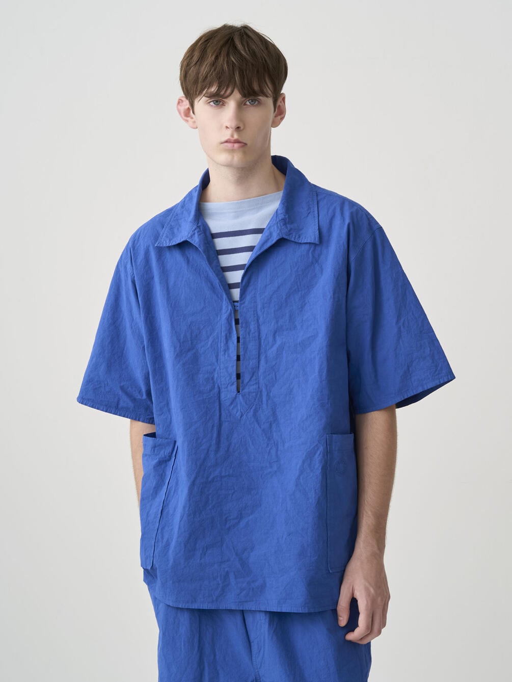 ORCIVAL | ガーメントダイ スキッパー半袖シャツ MEN