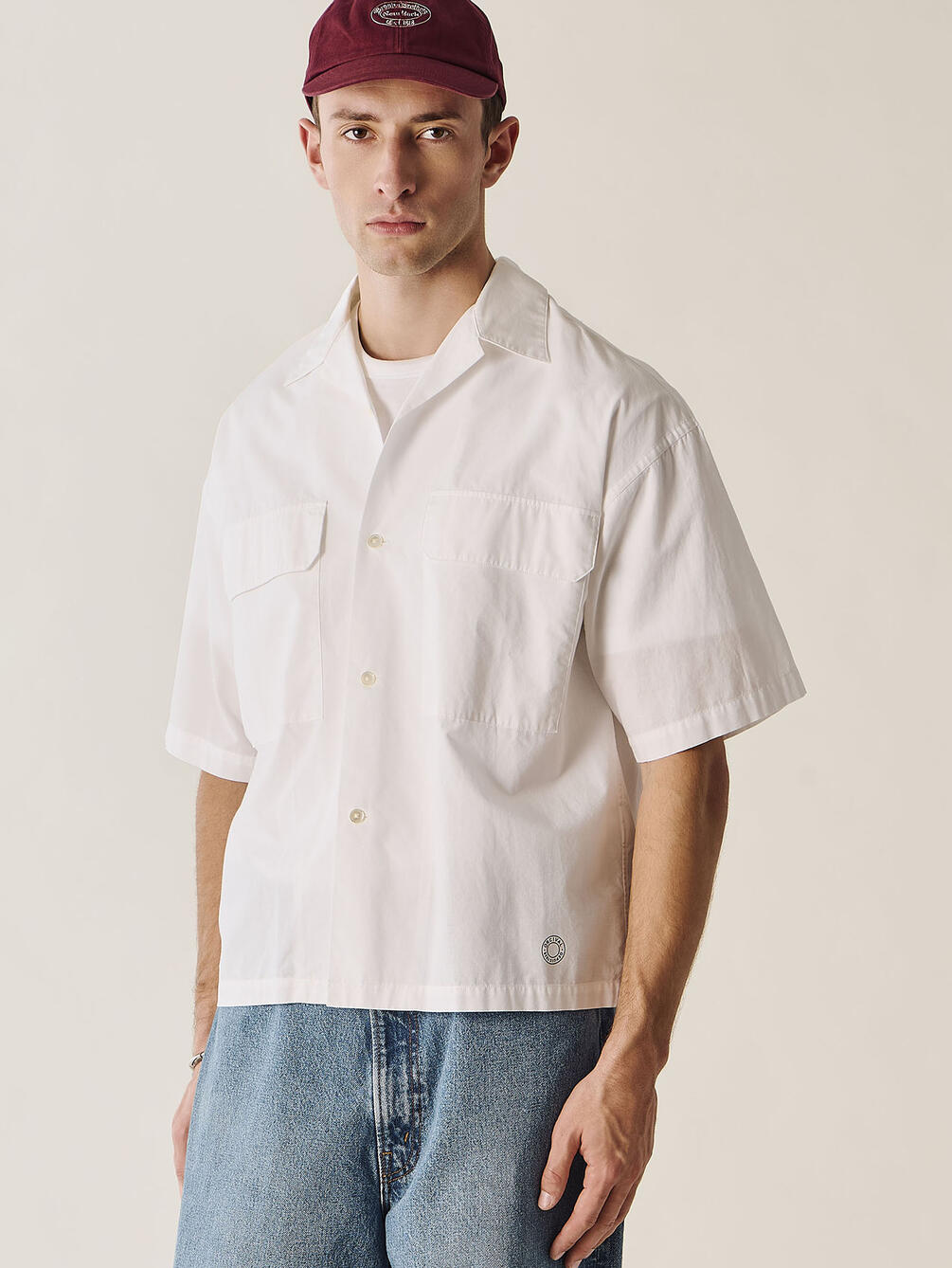 ORCIVAL | コットンリネン オープンカラー半袖シャツ MEN