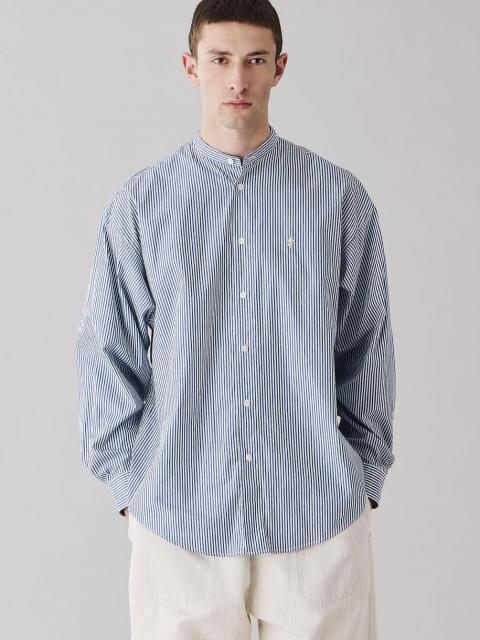 Gymphlex | バンドカラー長袖シャツ STRIPE MEN