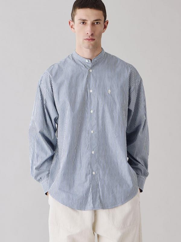 Gymphlex | バンドカラー長袖シャツ STRIPE MEN