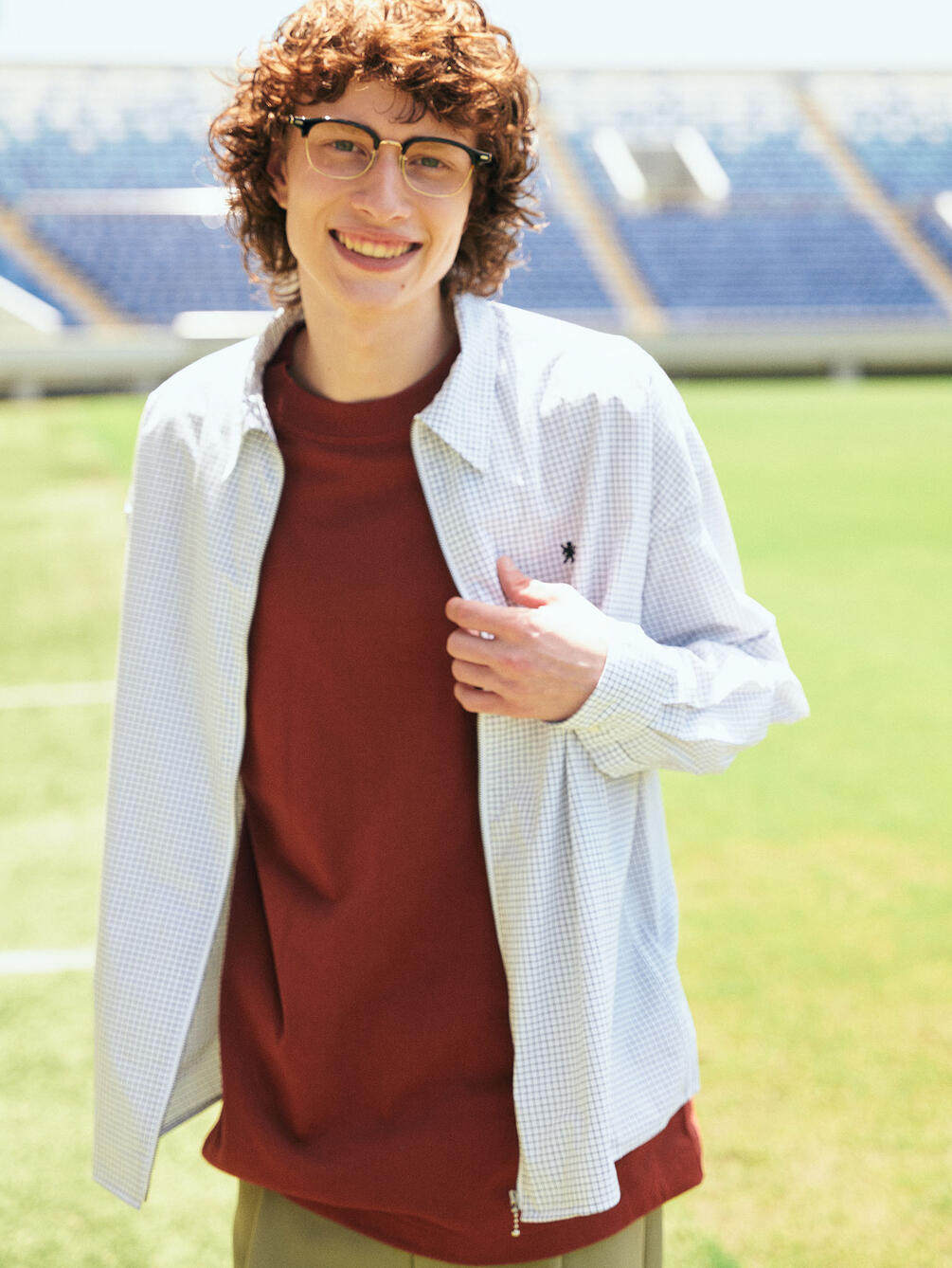 Gymphlex | コットンタイプライター 長袖ジップシャツ MEN