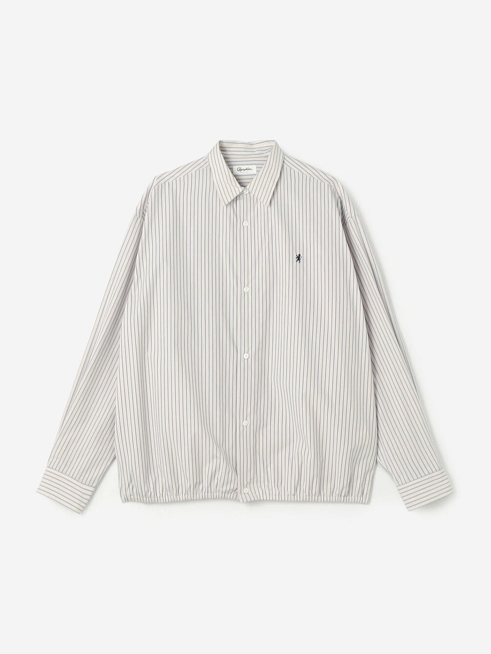 Gymphlex | コットンポプリン ストライプ 長袖ギャザーシャツ MEN