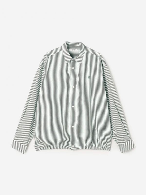 Gymphlex | コットン ストライプ 長袖ギャザーシャツ MEN