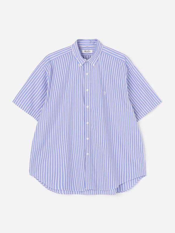 Gymphlex | コットンポプリン ボタンダウン半袖シャツ STRIPE MEN