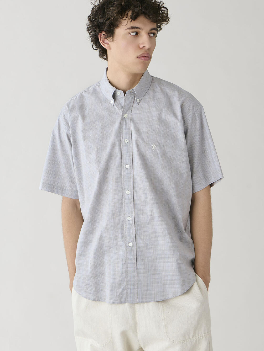 Gymphlex | コットンブロード ボタンダウン半袖シャツ CHECK MEN