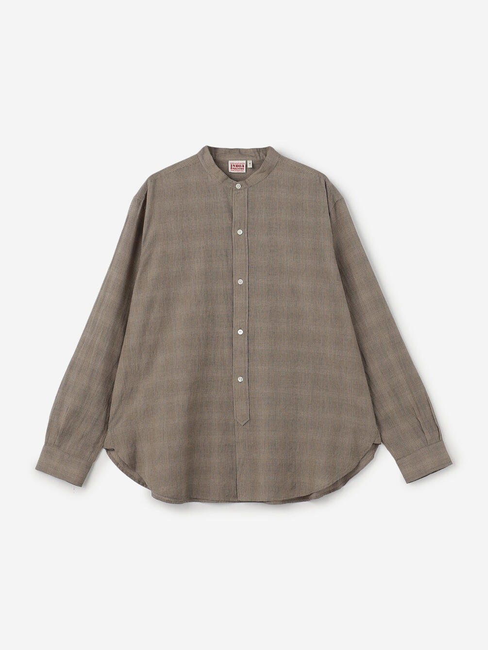 INDIA INDUSTRY | ファインラインチェック バンドカラーシャツ MEN