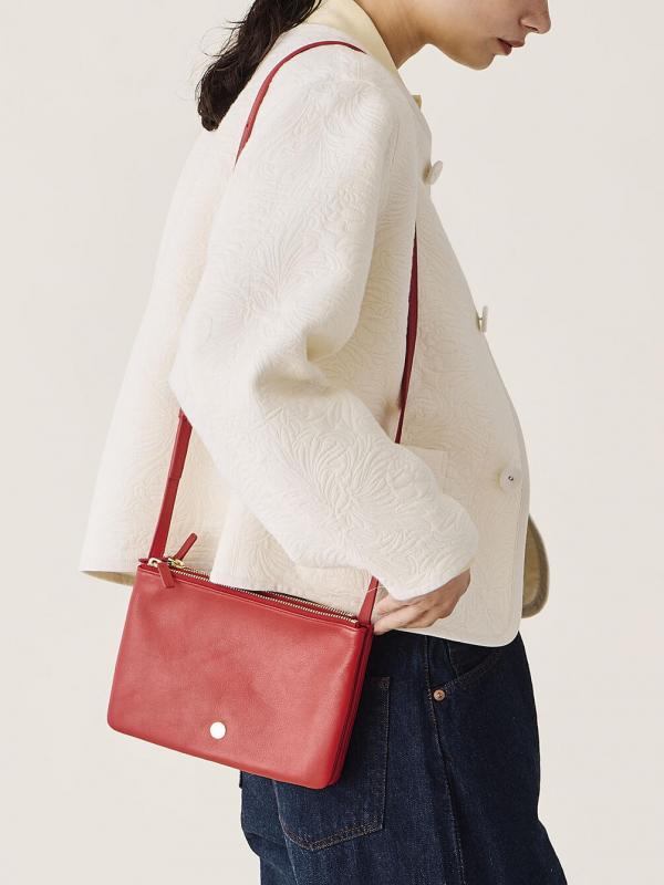 ＜先行予約＞ORCIVAL | ナッパレザー ジップポーチショルダーバッグ UNISEX