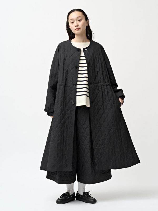 ORCIVAL | ナイロンワッシャー キルティングノーカラーコート WOMEN