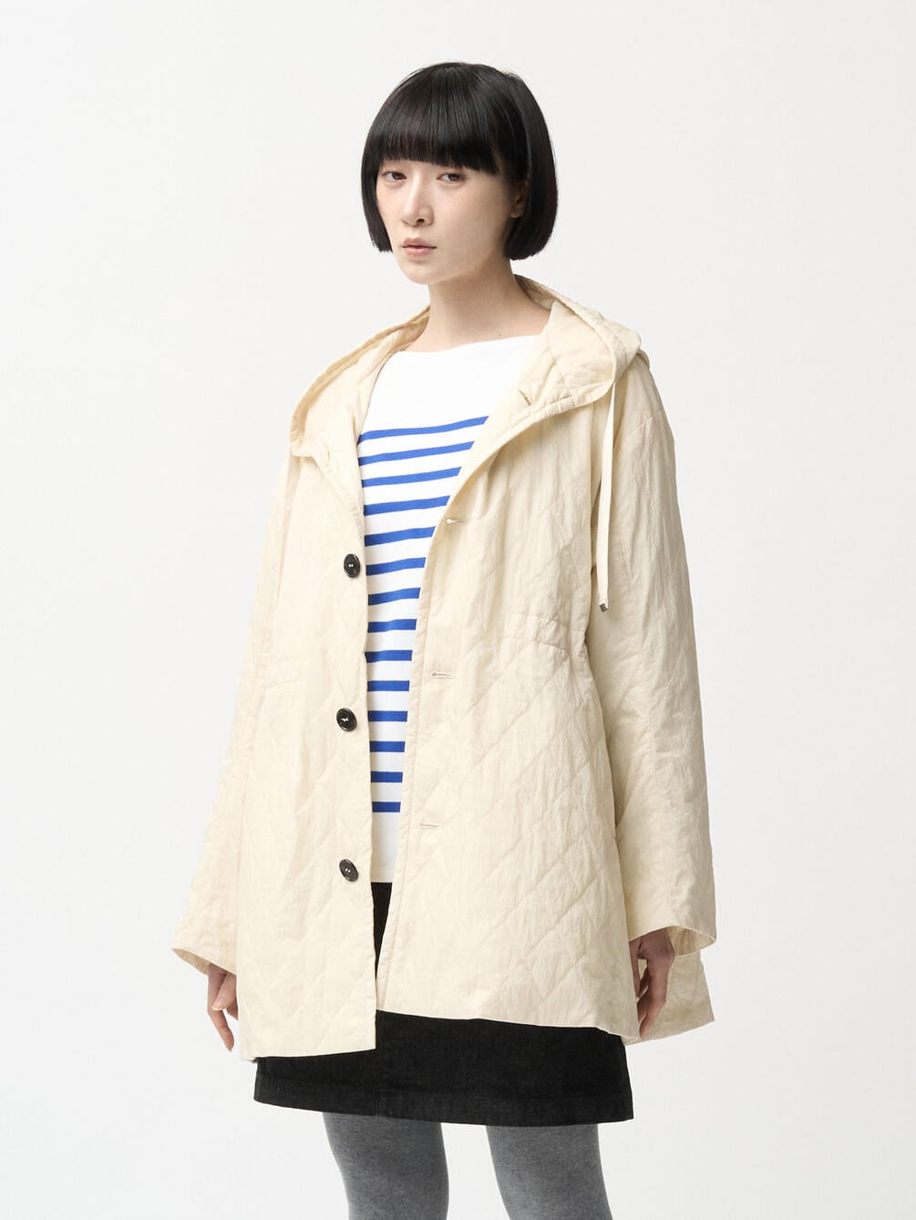ORCIVAL | ナイロンワッシャー キルティングフーデッドコート WOMEN