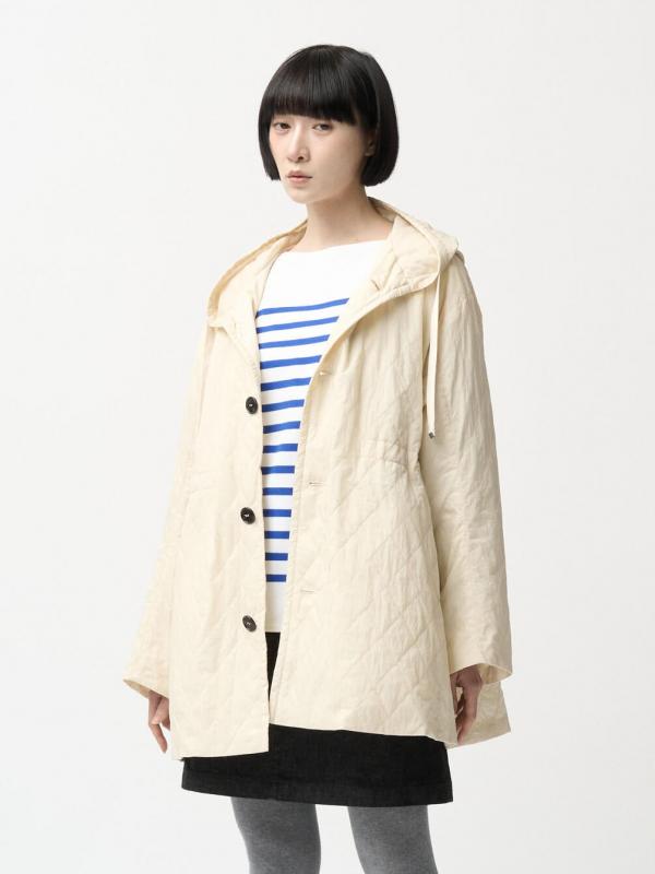ORCIVAL | ナイロンワッシャー キルティングフーデッドコート WOMEN