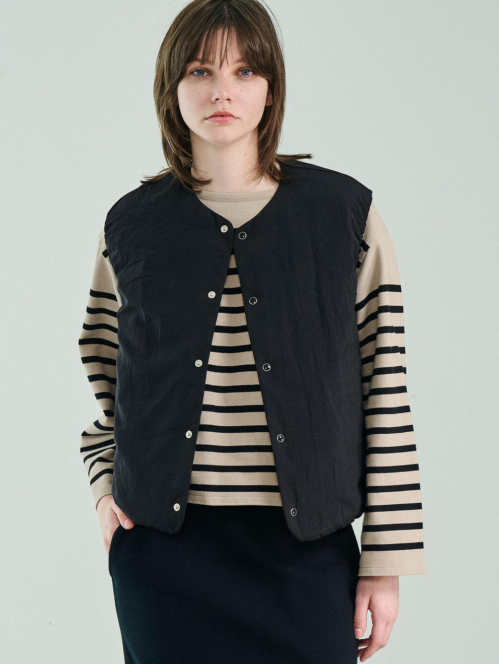 ORCIVAL | ナイロンタッサー ダウンベスト WOMEN