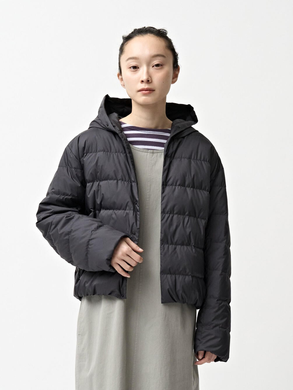 ORCIVAL | ポリタフタ フーデッドダウンブルゾン WOMEN