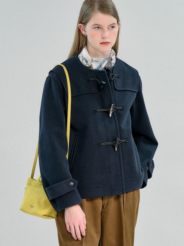 ORCIVAL | ダブルメルトン ノーカラーショートダッフルコート WOMEN