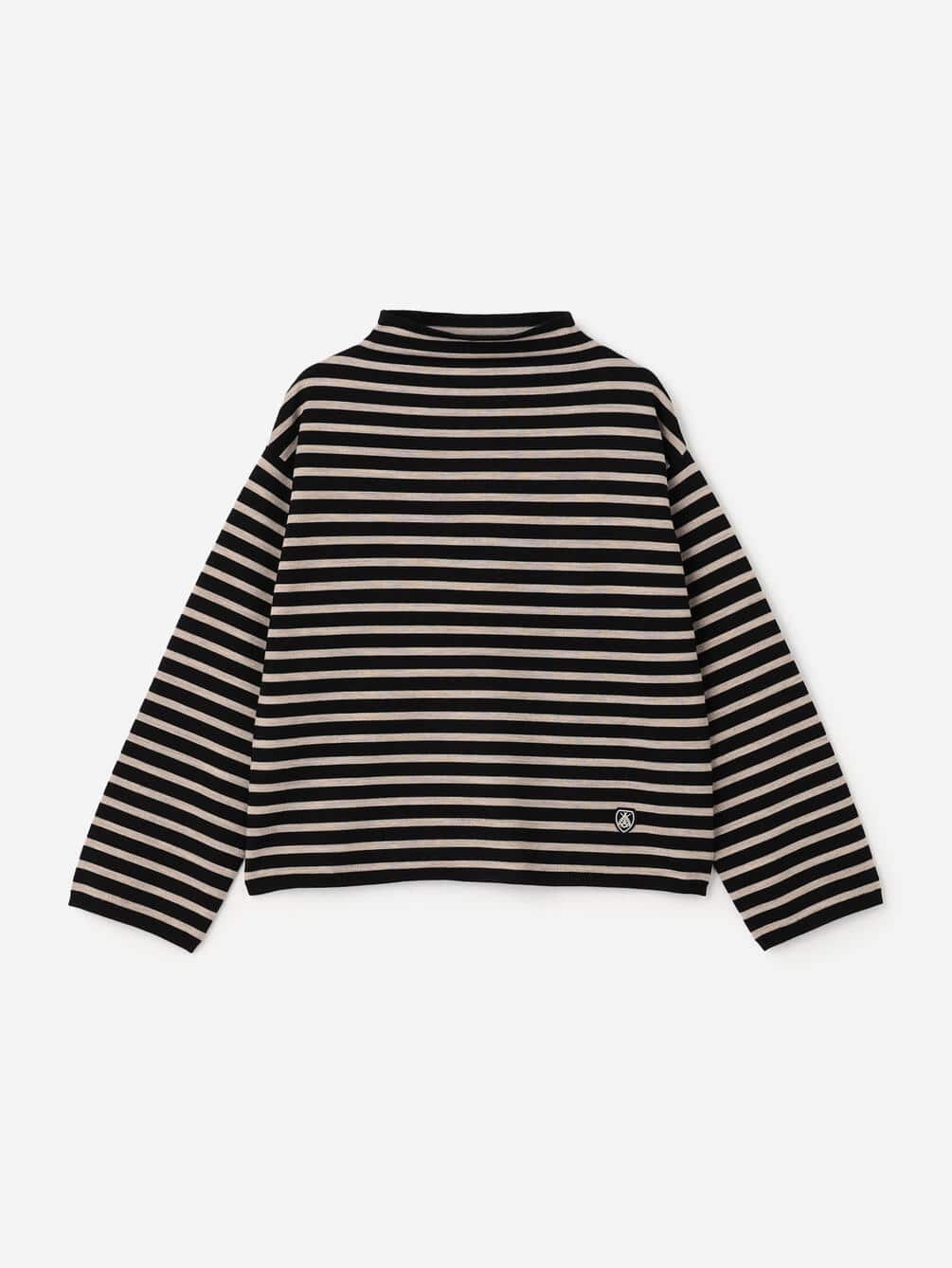 ORCIVAL | ウールポリエステル モックネック ボーダーニットプルオーバー WOMEN