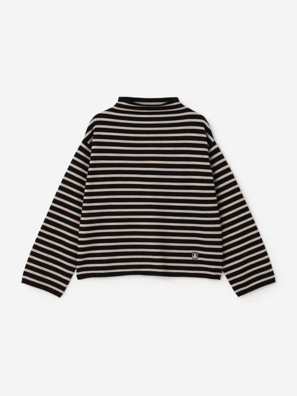 ORCIVAL | ウールポリエステル モックネック ボーダーニットプルオーバー WOMEN