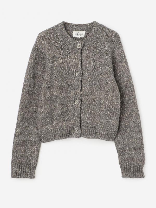 LE GLAZIK | ミックスヤーン クルーネックカーディガン WOMEN
