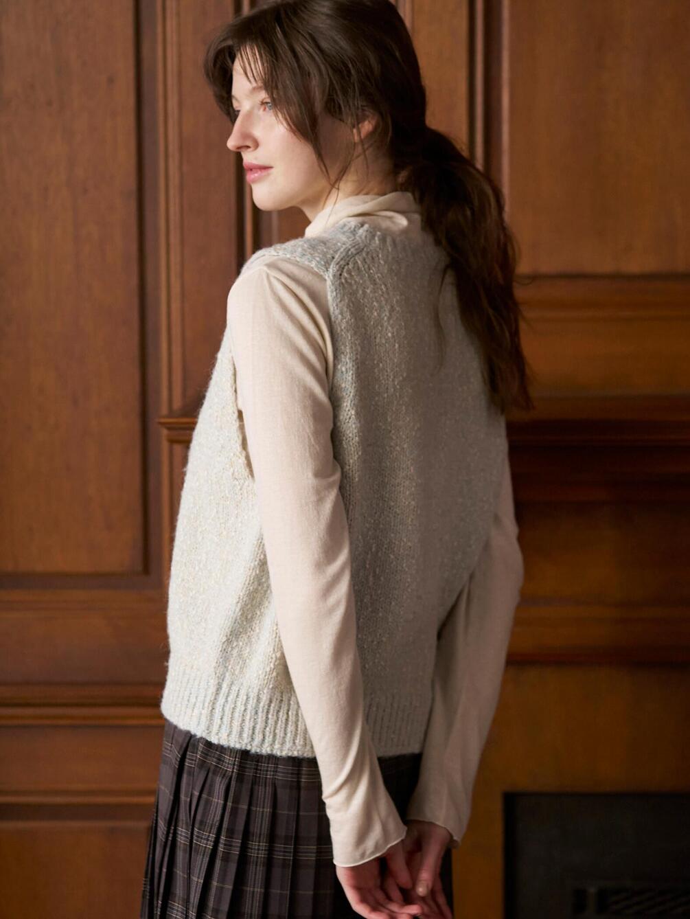 LE GLAZIK | ミックスヤーン ベスト WOMEN