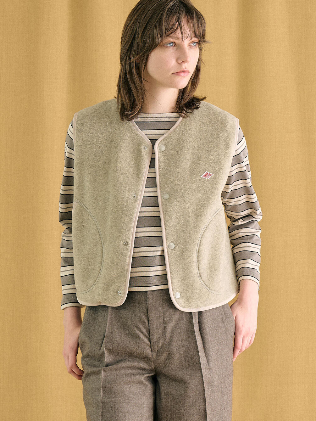 DANTON | フリース カラーレスベスト WOMEN