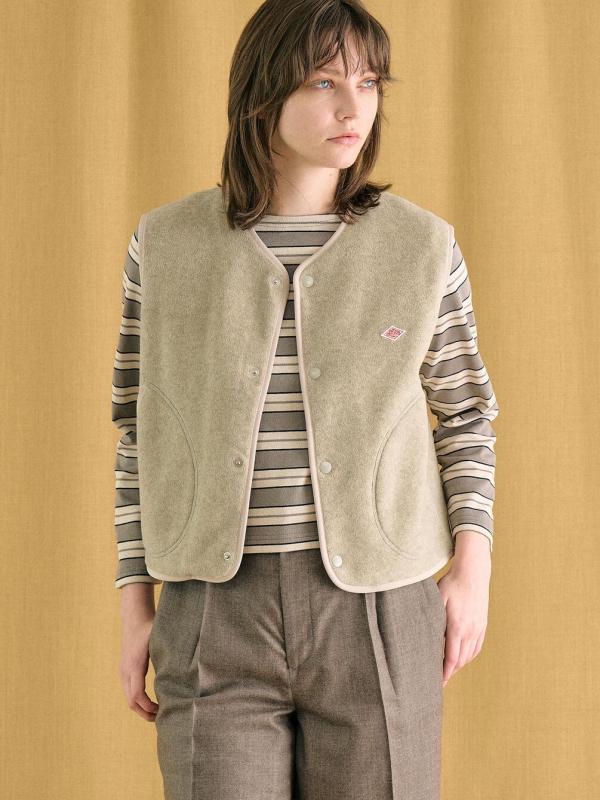DANTON | フリース カラーレスベスト WOMEN
