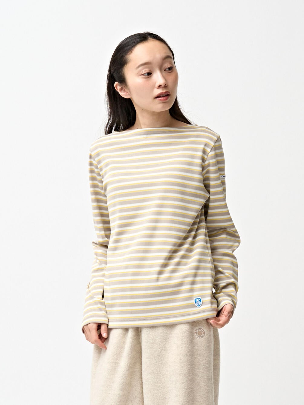 ORCIVAL | ジャージー ボートネック長袖プルオーバー WOMEN