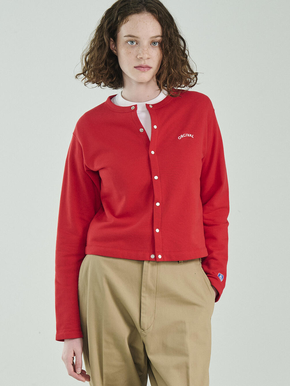ORCIVAL | コットン裏毛 クルーネック長袖カーディガン WOMEN