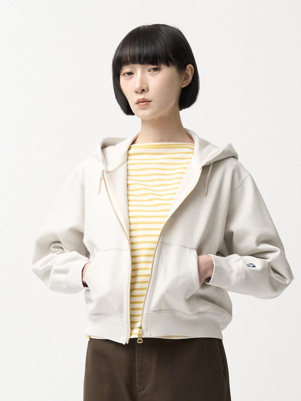 ORCIVAL | コットン裏毛 ダブルジップパーカー WOMEN