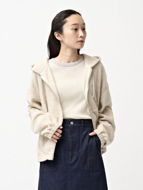 ORCIVAL | ブラッシュドフリース ジップパーカー WOMEN