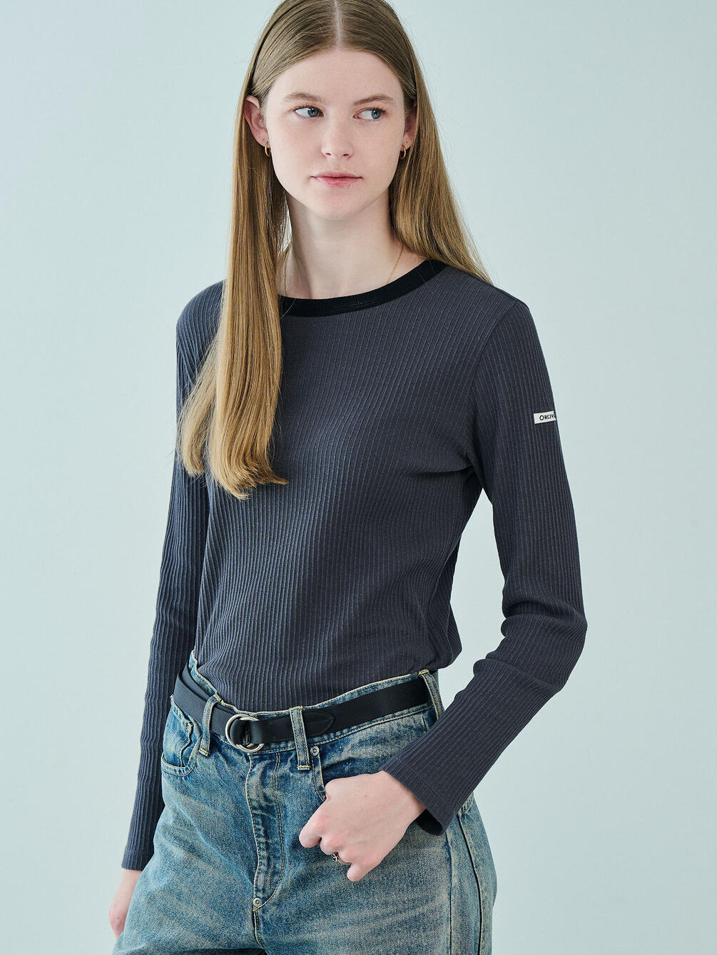 ORCIVAL | クルーネック ライトリブカットソー WOMEN