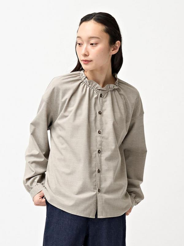 ORCIVAL | ストレッチブロード ギャザーシャツ WOMEN