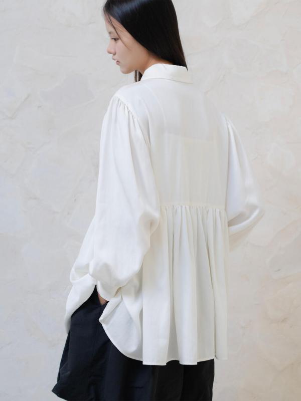 DANTON × eunoia | ツイル 丸襟シャツ WOMEN