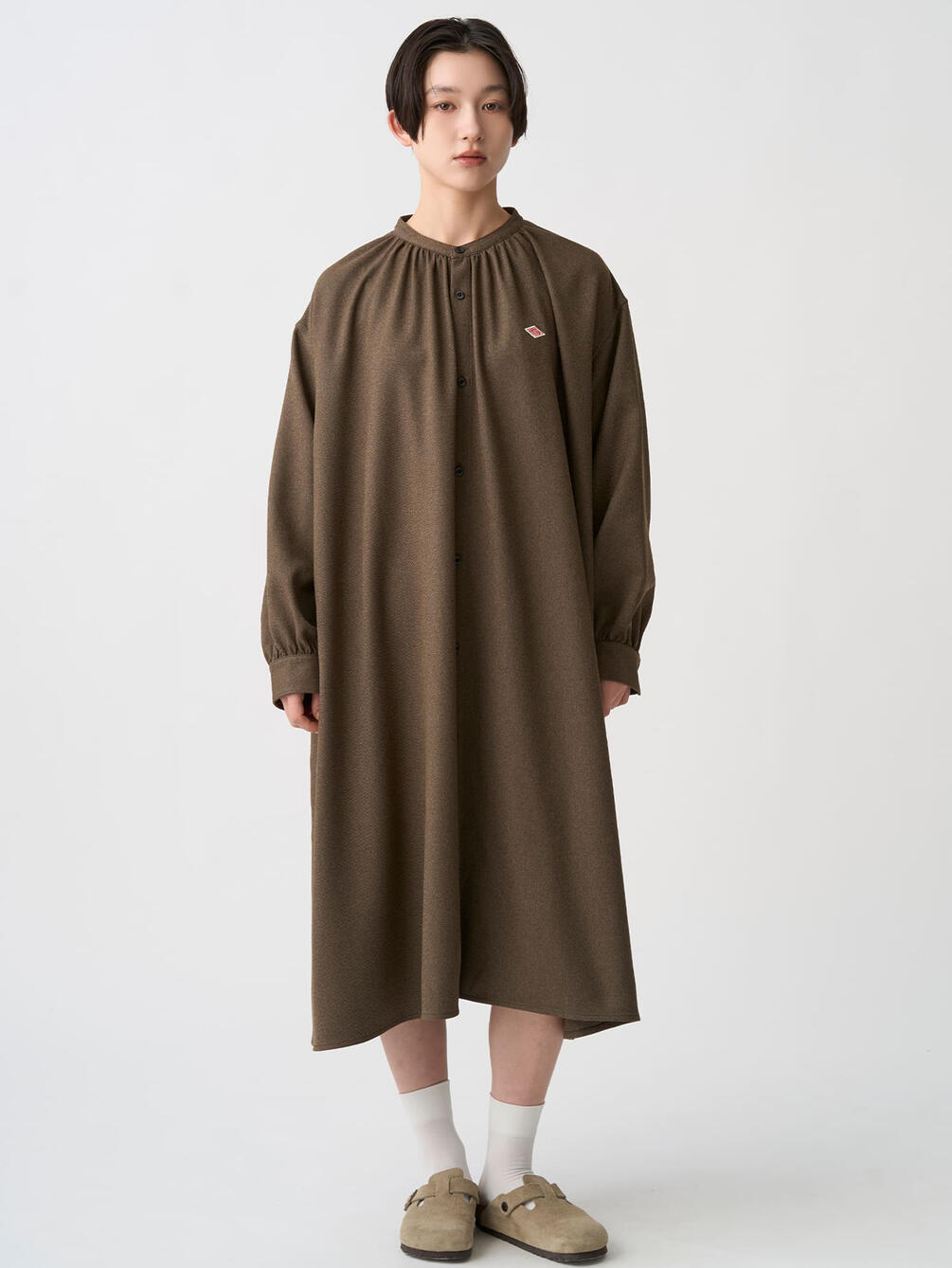 DANTON | ウールライクツイル ギャザーワンピース WOMEN