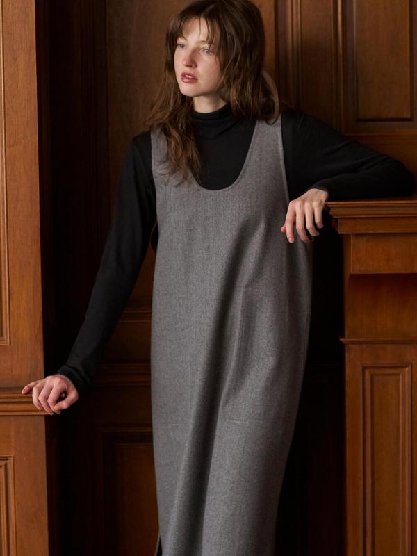 LE GLAZIK | ウールフランネル ノースリーブワンピース WOMEN