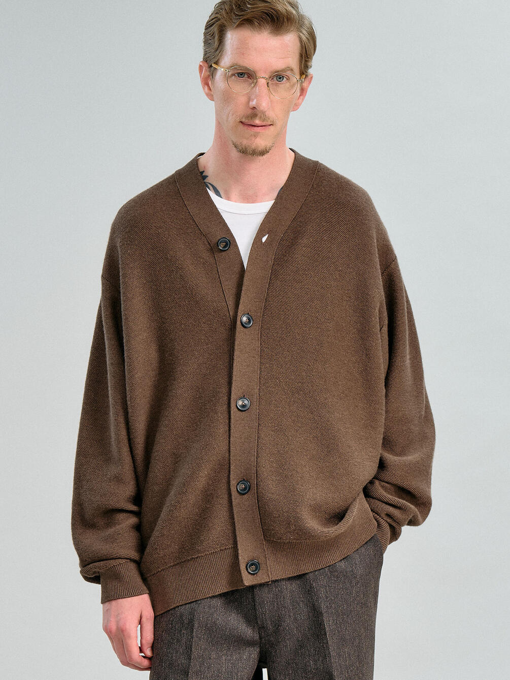 ORCIVAL | 〈別注〉ウールコットン Vネックカーディガン MEN