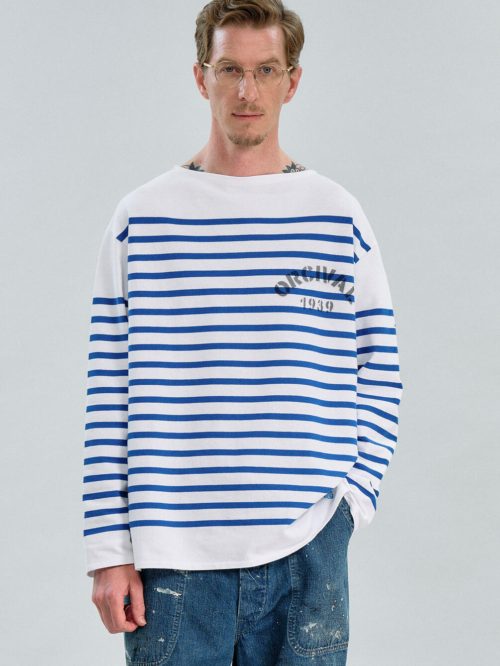 ORCIVAL | ラッセル ボートネック プリントワイドバスクTシャツ MEN