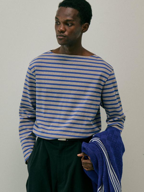 ORCIVAL | コットンロード ボートネック フレンチバスクTシャツ MEN