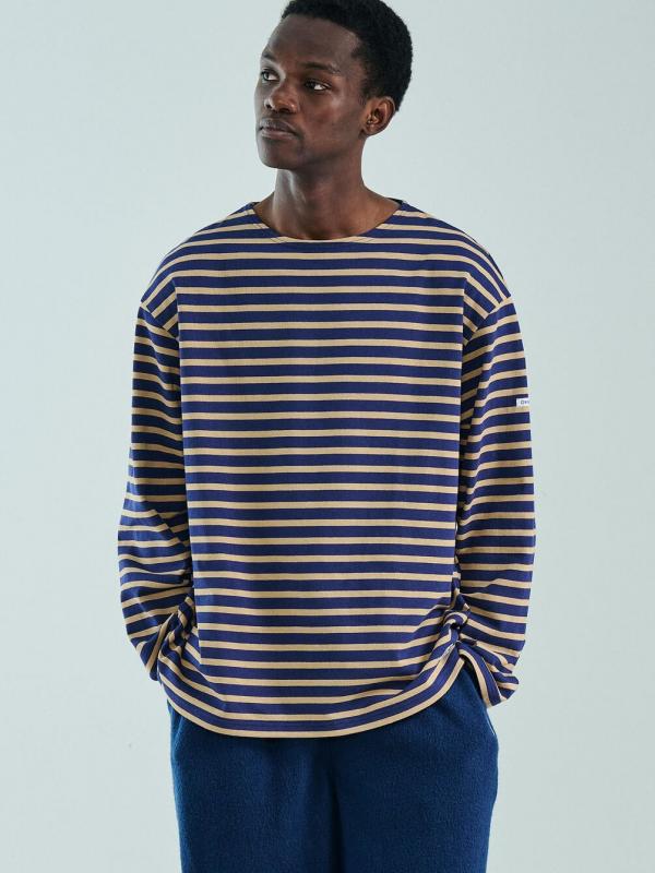ORCIVAL | コットンロード クルーネック ワイドフレンチバスクTシャツ MEN