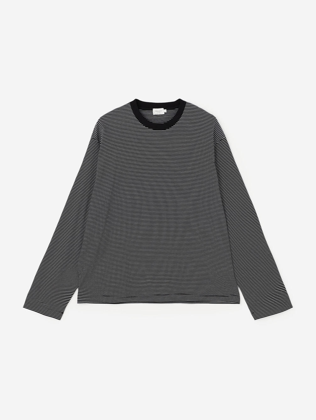 handvaerk | 60/2 コットン クルーネック長袖Tシャツ STRIPE MEN