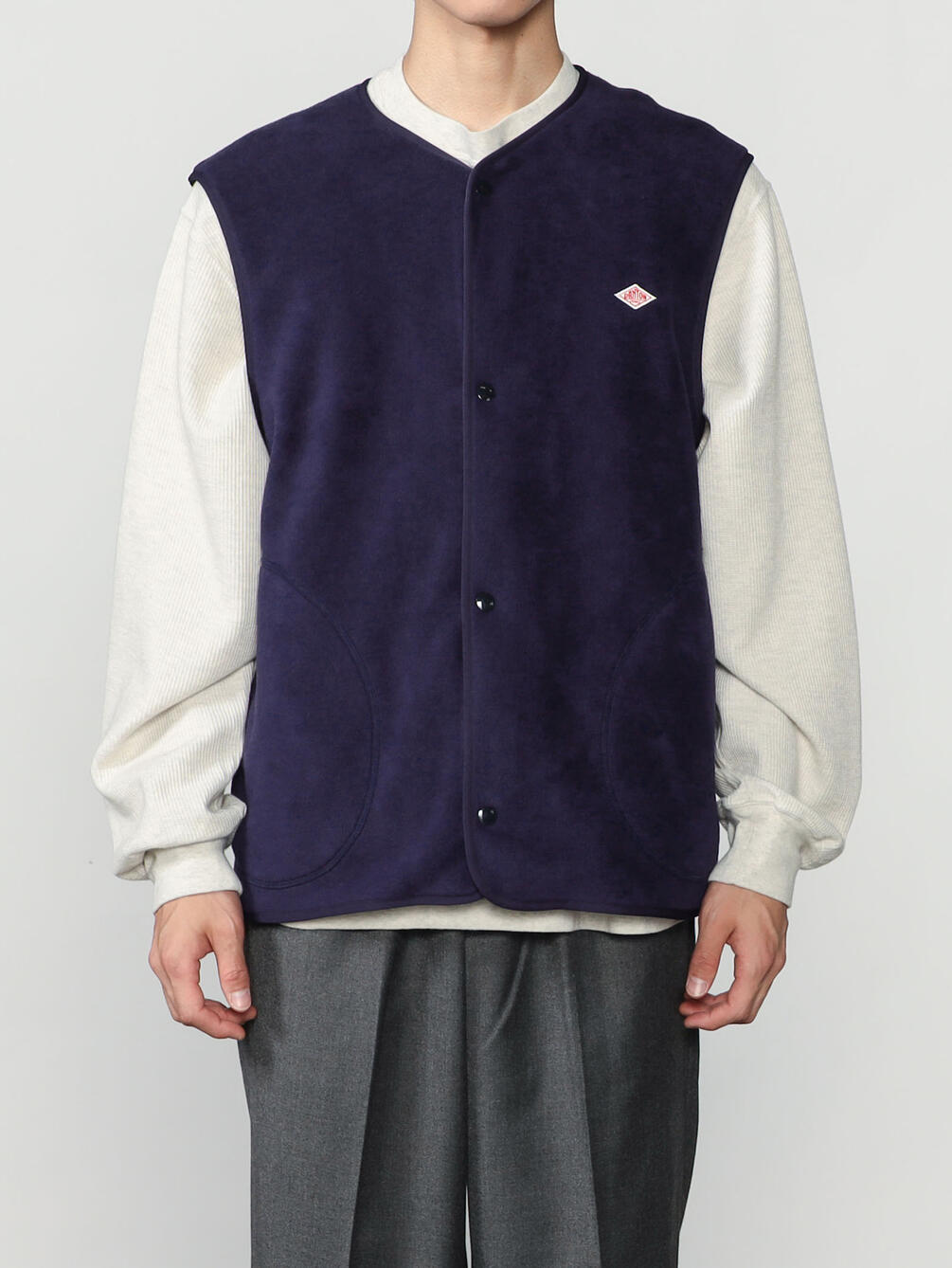 DANTON | フリース カラーレスベスト MEN